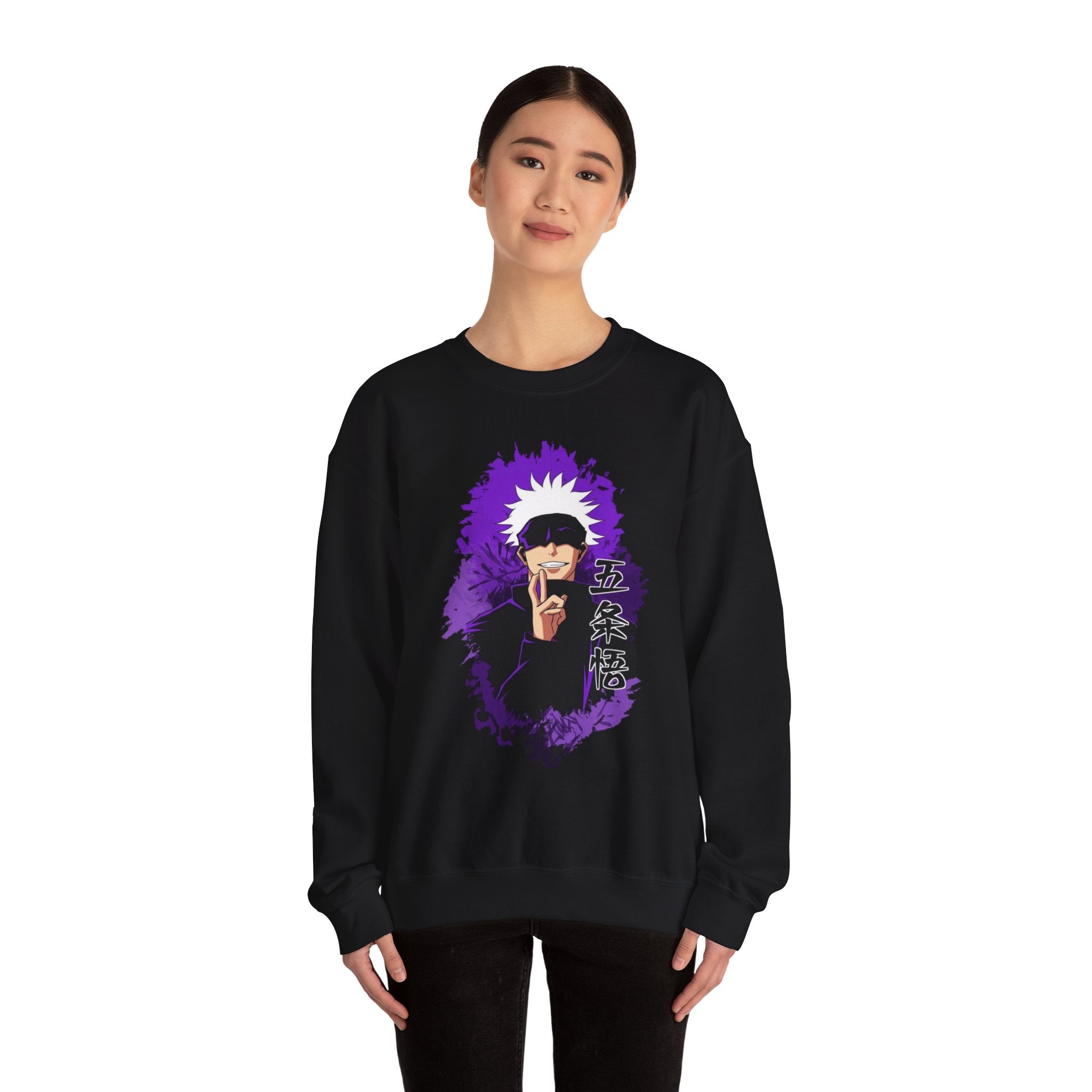 Gojo Satoru Design Stylish Unisex Heavy Blend™ Crewneck Sweatshirt with Unique Graphic Design, Cozy Outerwear for Everyday Wear, Art Lovers' Gift, Casual.