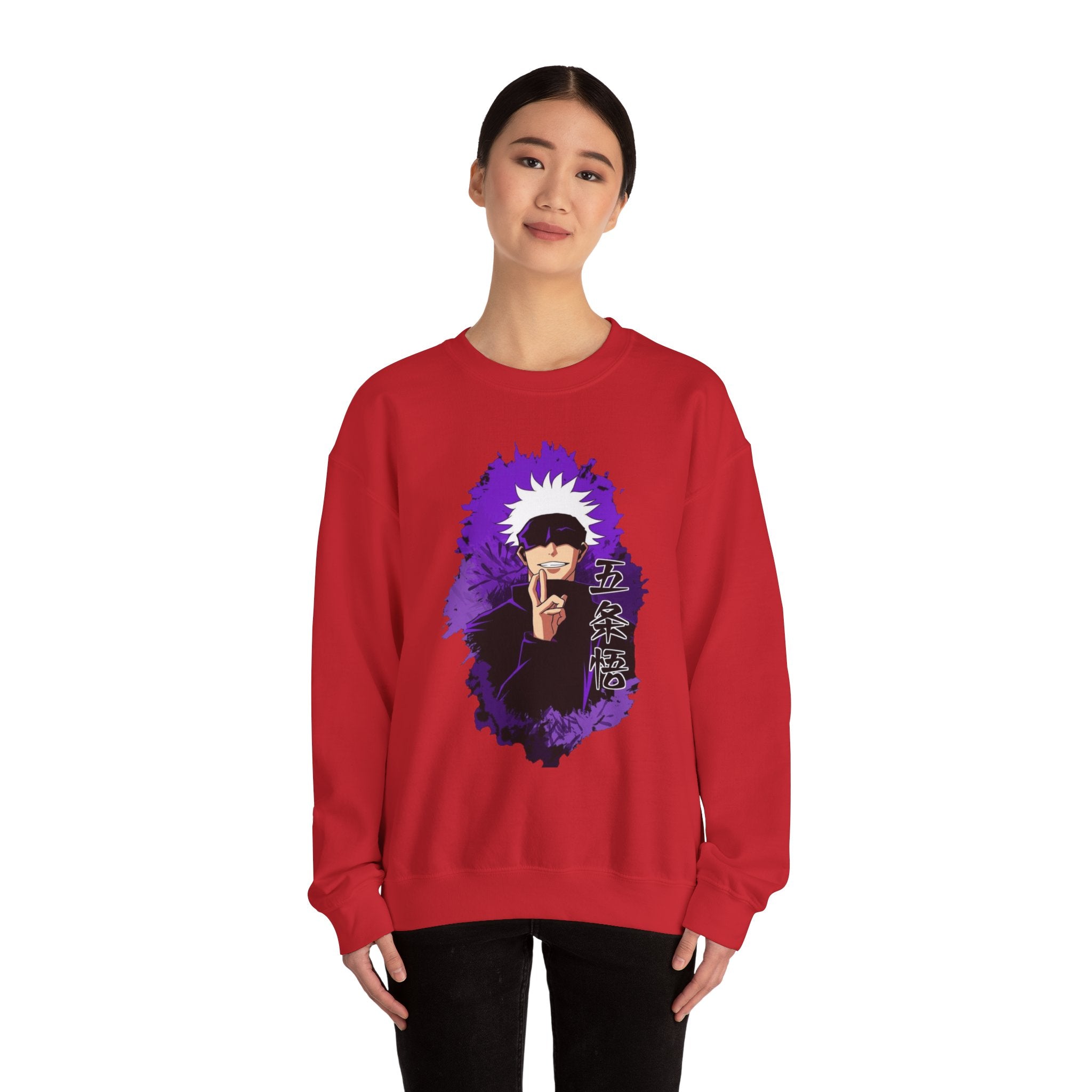 Gojo Satoru Design Stylish Unisex Heavy Blend™ Crewneck Sweatshirt with Unique Graphic Design, Cozy Outerwear for Everyday Wear, Art Lovers' Gift, Casual.