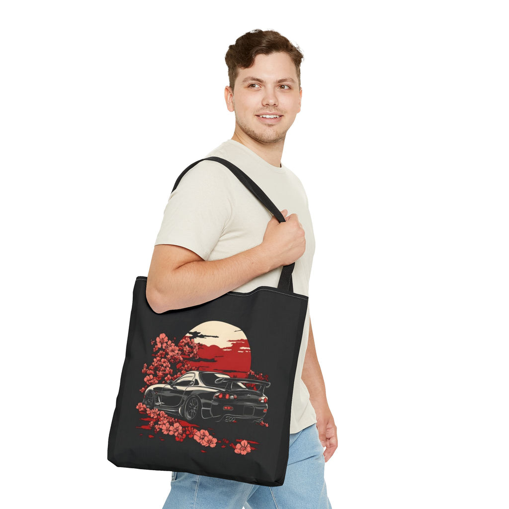 MAZDA RX7 Bag — Japanese Sports Car Design with Red Sun & Sakura