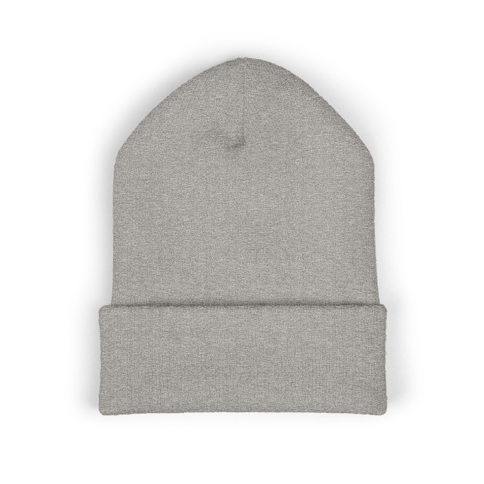 Embroidered 'akhruma' Classic Cuffed Beanie — White Knit Winter Hat