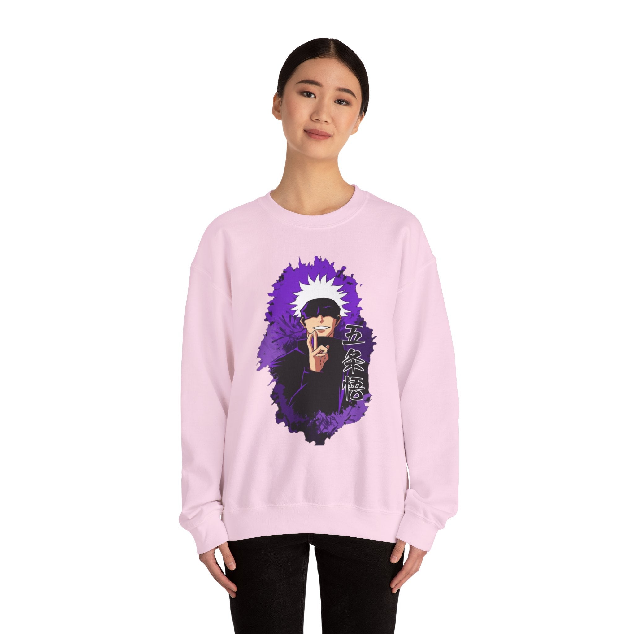 Gojo Satoru Design Stylish Unisex Heavy Blend™ Crewneck Sweatshirt with Unique Graphic Design, Cozy Outerwear for Everyday Wear, Art Lovers' Gift, Casual.