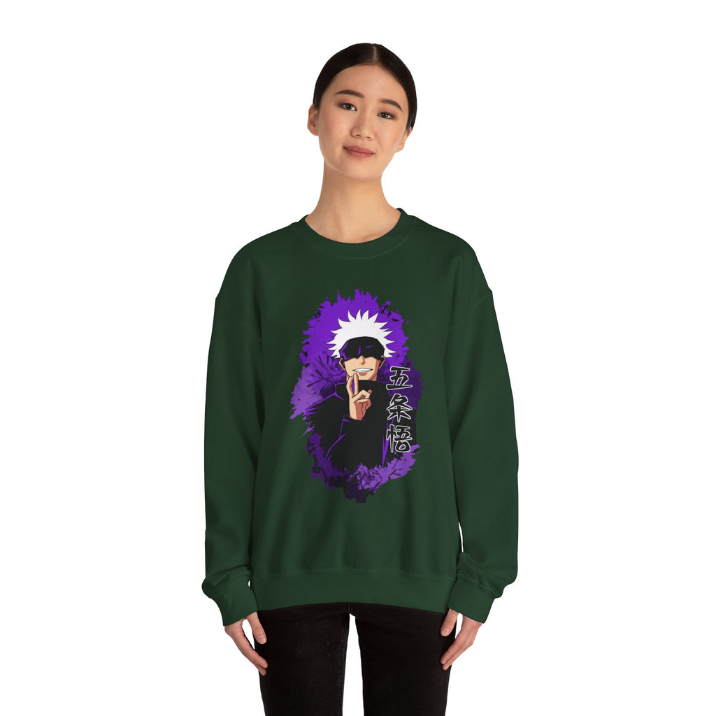 Gojo Satoru Design Stylish Unisex Heavy Blend™ Crewneck Sweatshirt with Unique Graphic Design, Cozy Outerwear for Everyday Wear, Art Lovers' Gift, Casual.