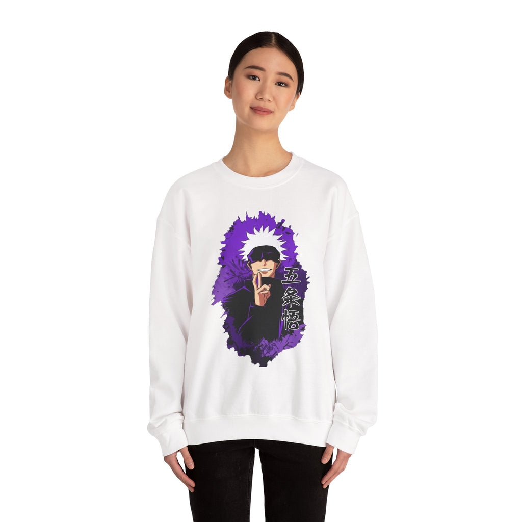 Gojo Satoru Design Stylish Unisex Heavy Blend™ Crewneck Sweatshirt with Unique Graphic Design, Cozy Outerwear for Everyday Wear, Art Lovers' Gift, Casual.