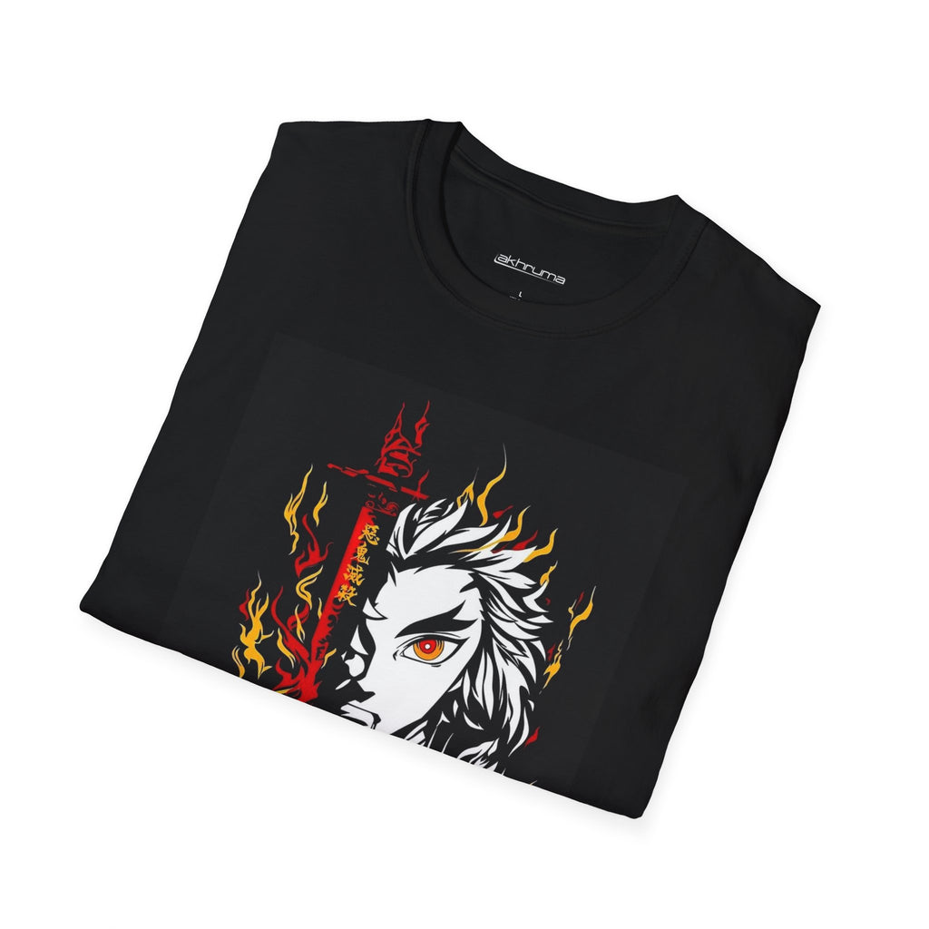 Rengoku Kyoujero Fierce Vibes Unisex T-Shirt, Anime Style Tee, Graphic Apparel, Perfect Gift for Fans, Casual Streetwear, Cool Summer Wear